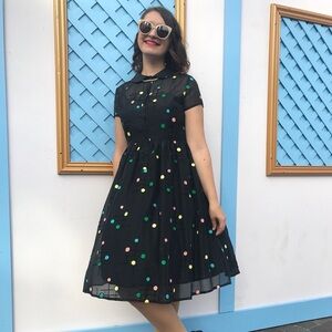 Voodoo Vixen Black Polka Dot Dress